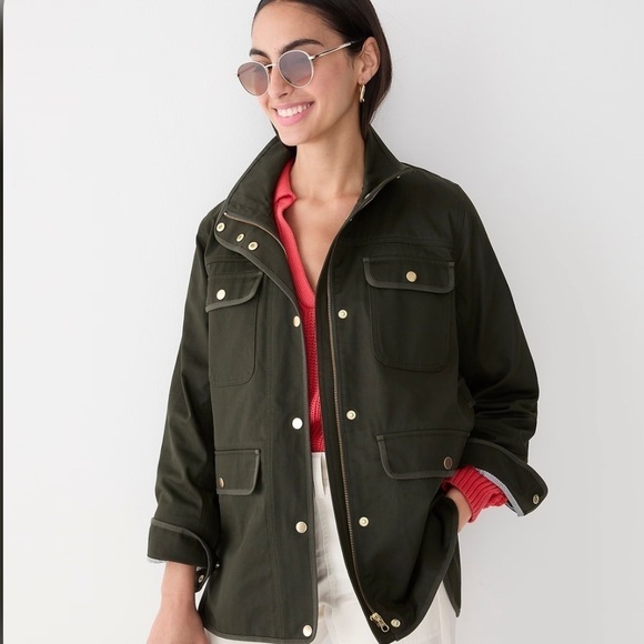 J crew new downtown field jacket dark moss green - Picture 1 of 4